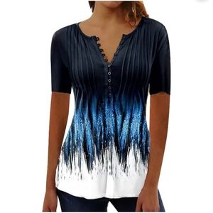 Chic Blue Gradient Women's Blouse